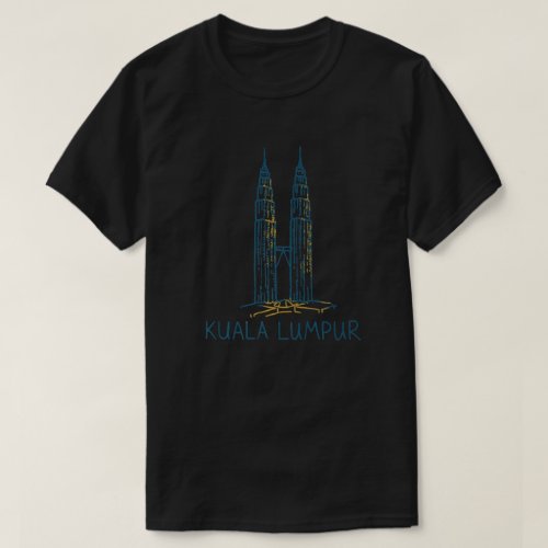 T-shirt featuring a colorful sketch of Malyasia's Petronas Towers