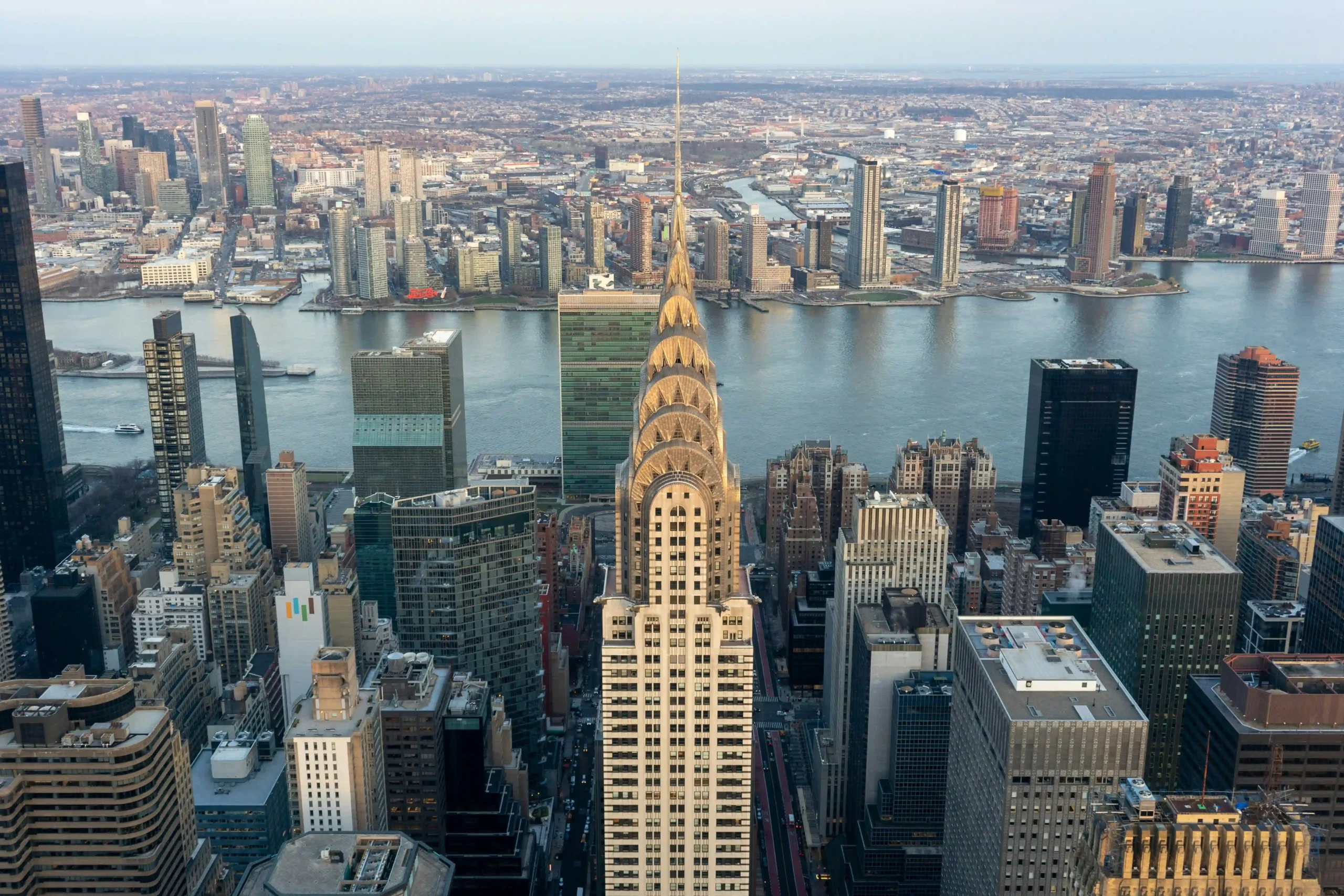 Chrysler Building in New York City overlooking the skyline