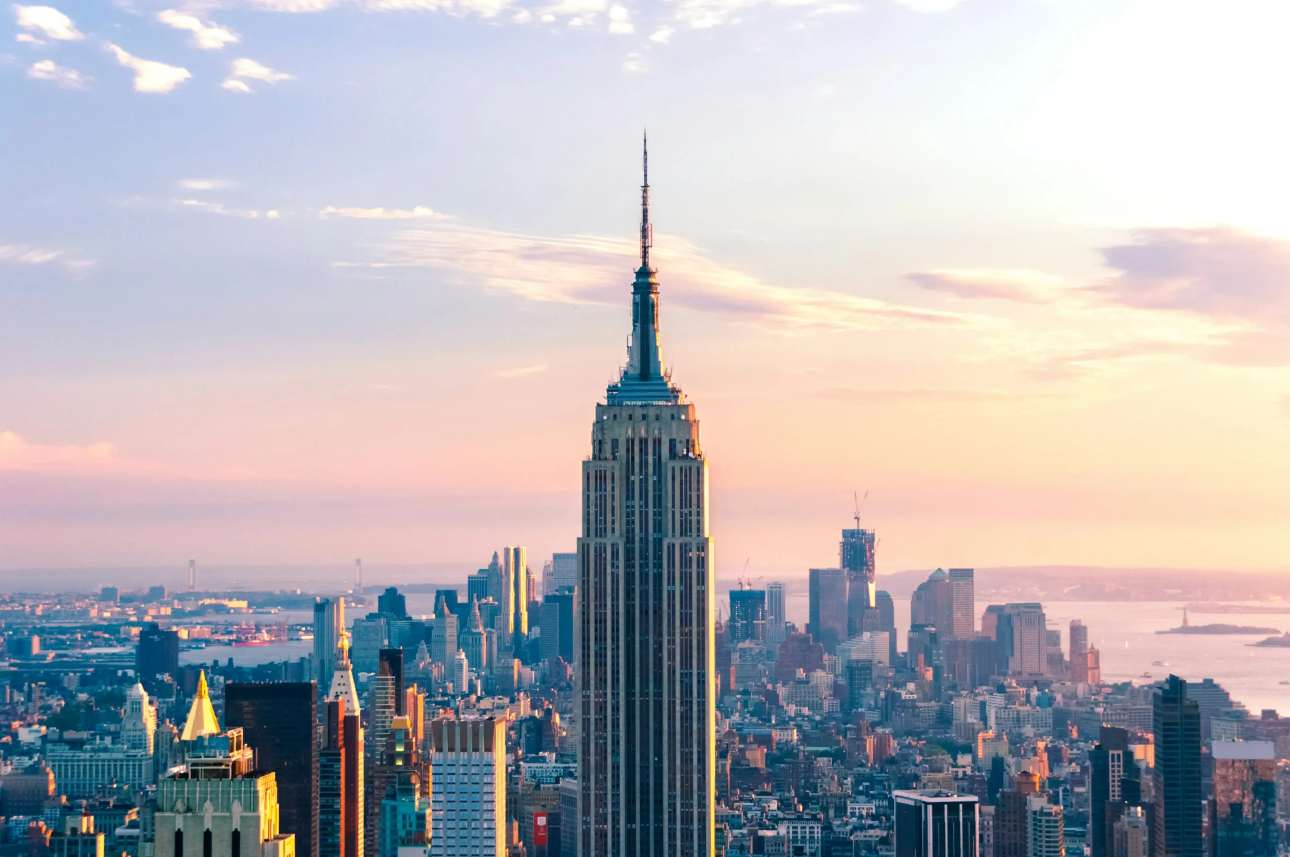 Empire State Building during a beautiful day in Manhattan, New York City.
