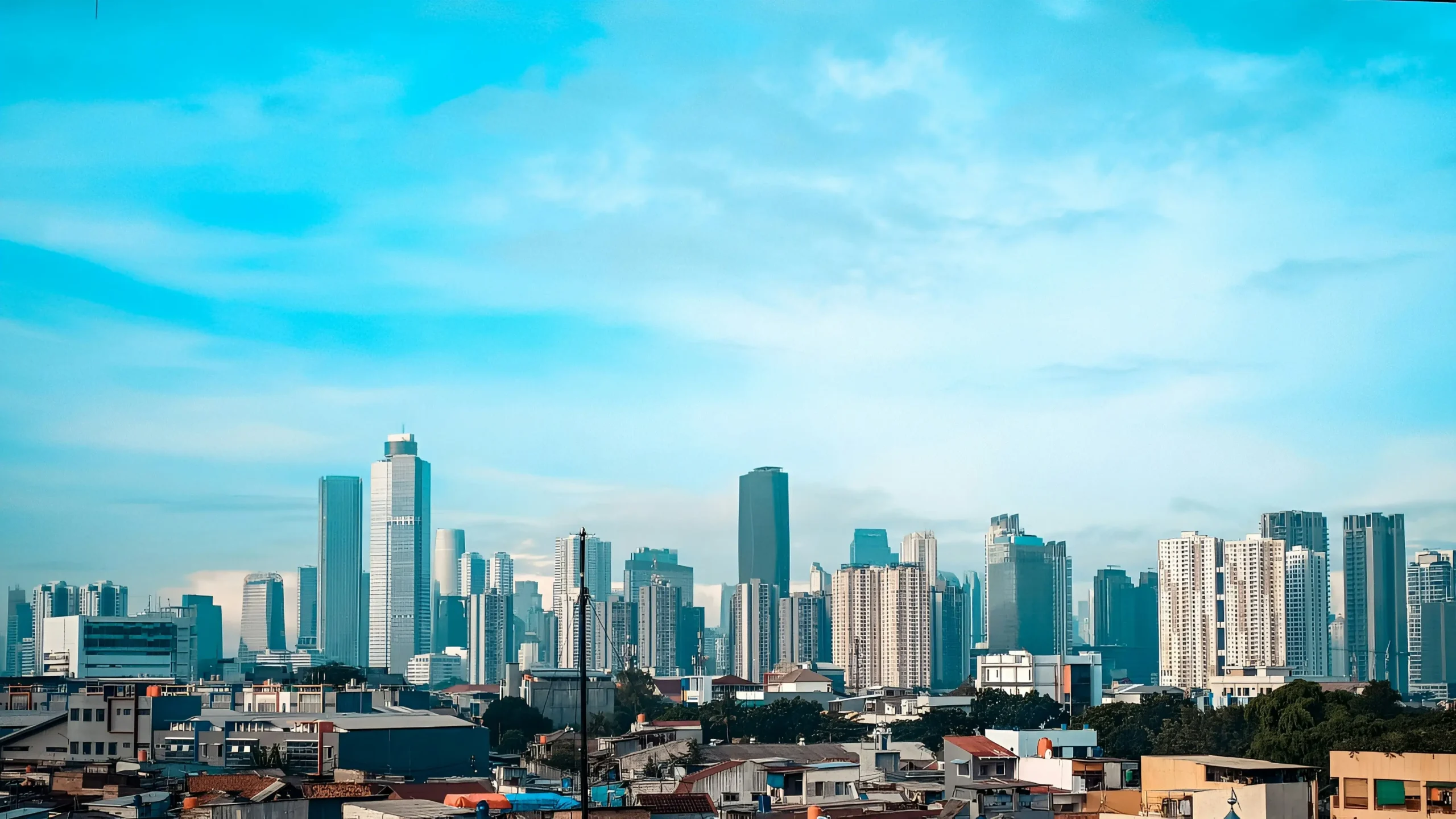 Jakarta skyline on a beautiful day